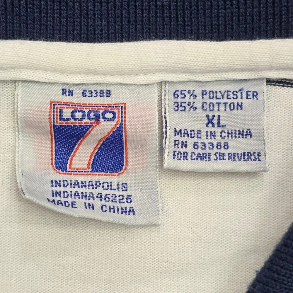 Vintage Logo 7 Pro Football Hall of Fame 25th Anniversary Polo Shirt Mens XL